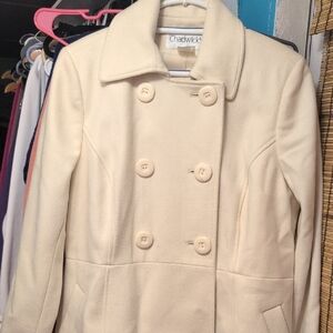 Chadwicks Women's Elegant Cream Pea Coat